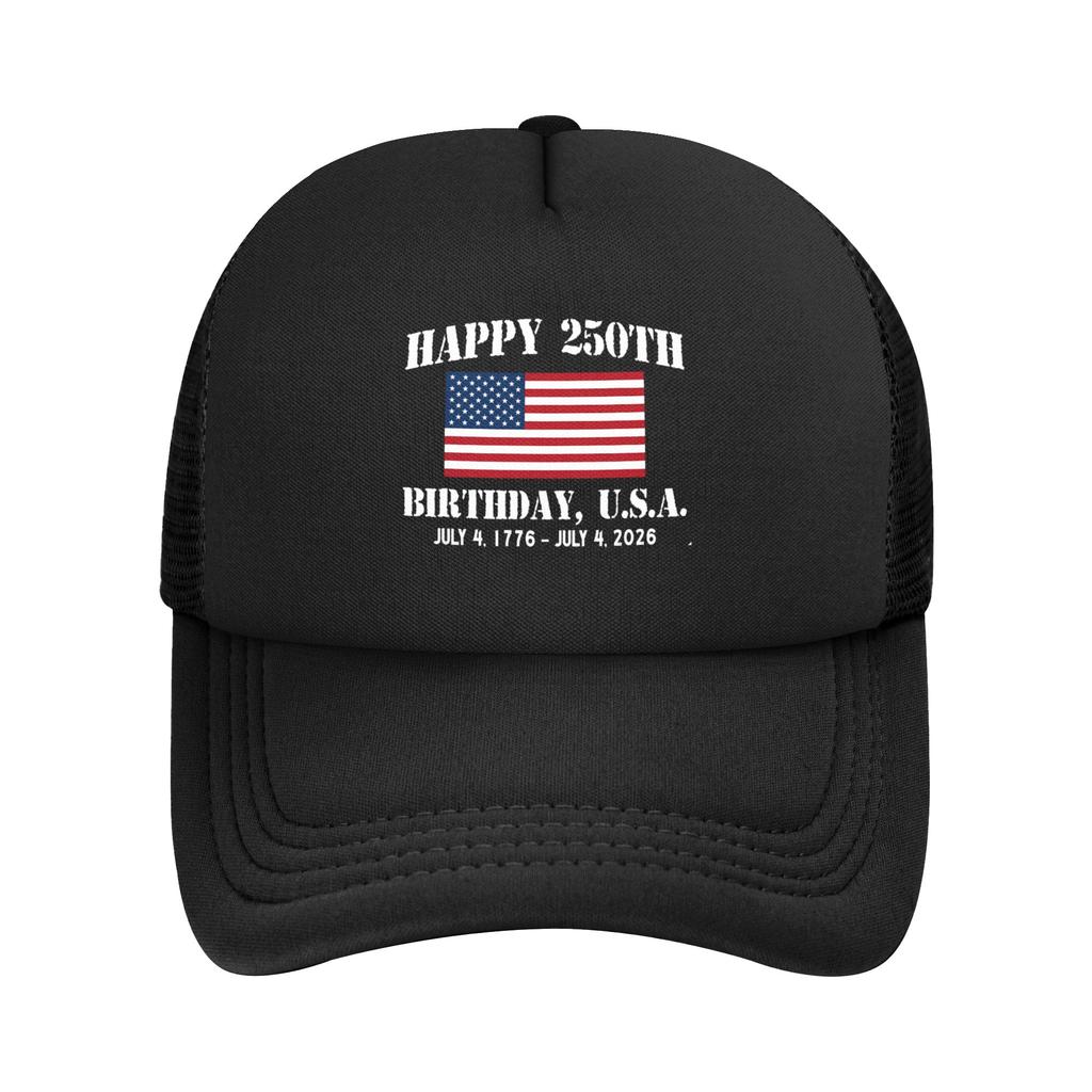 Eagle Flag 250 Years 17762026 250Th Happy Birthday USA Foam Mesh Trucker Hat Summer Meshback Baseball Cap For Casual Headwear