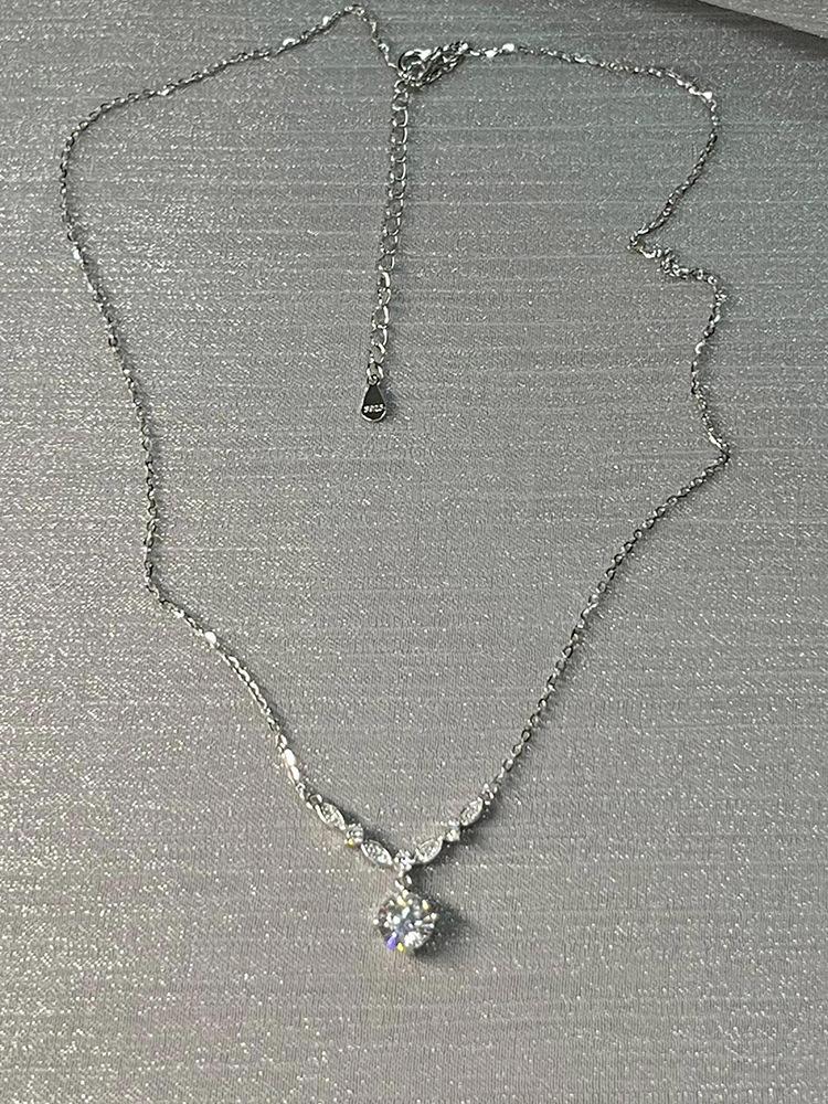 ANENJERY Ожерелье из круглого циркония маркизы пшеницы для женщин, нишевый дизайн, чувственный темперамент, ключица, нежная цепочка, ювелирные изделия
