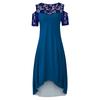 Women's Summer Dresses Off Shoulder Lace Trim Elegant Oversized Solid Dress