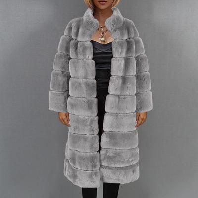 50 осенне-зимних новинок пальто топ из длинного искусственного меха со стойкой воротником женское пальто Чэн Цзюань