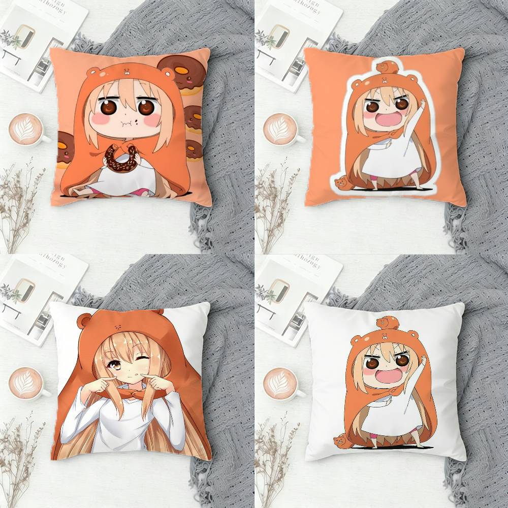 Декоративная квадратная наволочка с двусторонней печатью Himouto Umaru-chan для дивана, гостиной, домашнего декора
