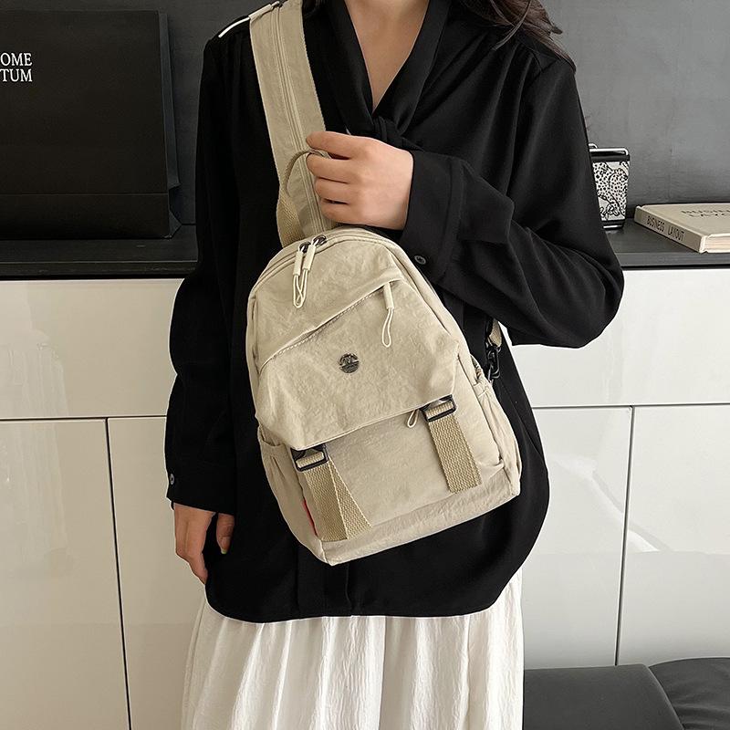 Простой ветрозащитный рюкзак большой вместимости для девочек, один рюкзак, четыре задних кармана, нагрудная сумка, мужской универсальный новый модный рюкзак на плечо