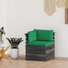 Day and Night - Day and Night Corner Sofa Made of Garden Pallets with Pine Wood Cushions