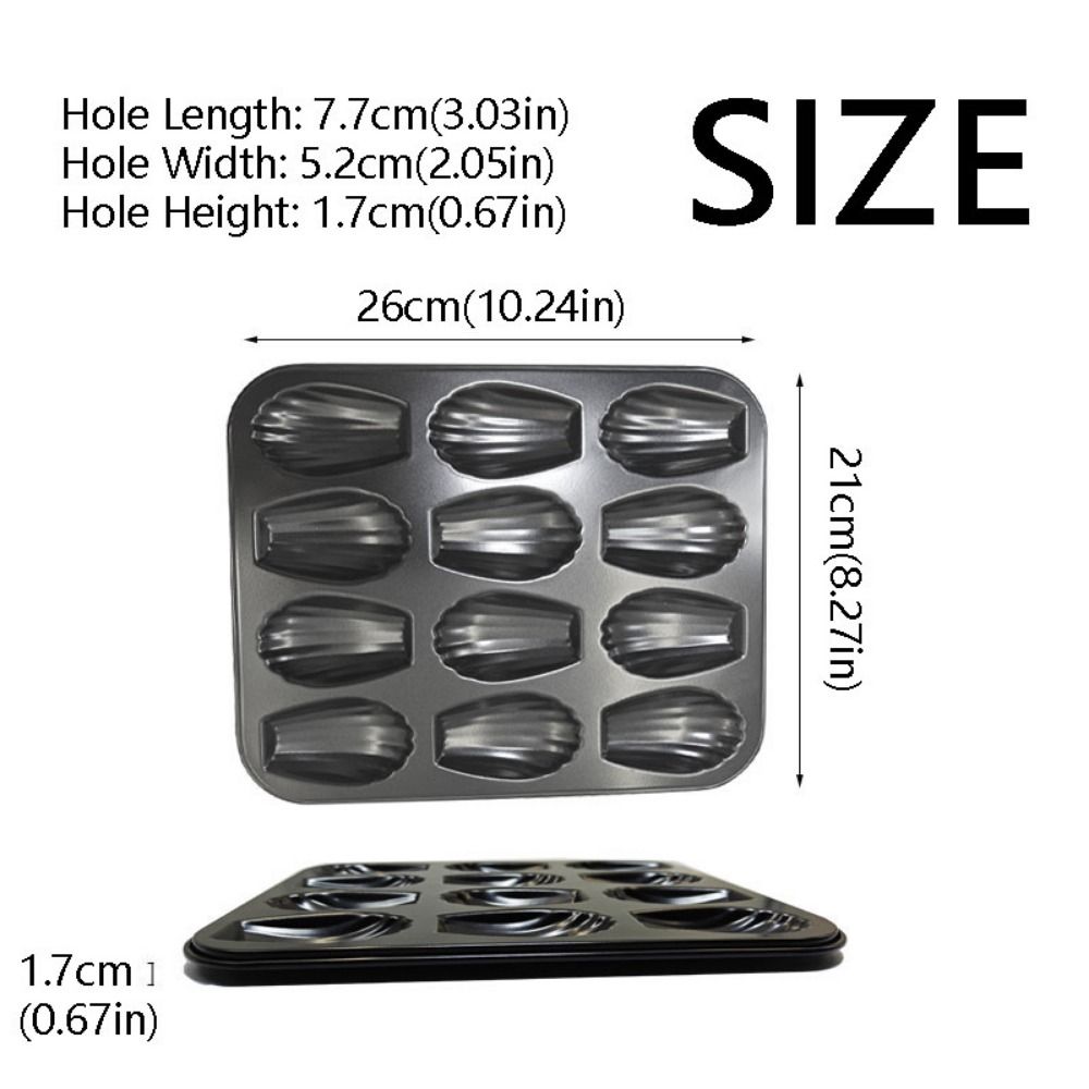 12 Hole Cake Mold Carbon Steel Baking Tray Sturdy Cupcake Mold Baking Tool