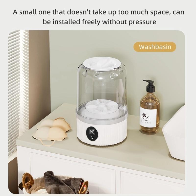 Мини-стиральная машина со стерилизацией синим светом для нижнего белья и носков, беспроводная полностью автоматическая зарядная стиральная машина-стакан