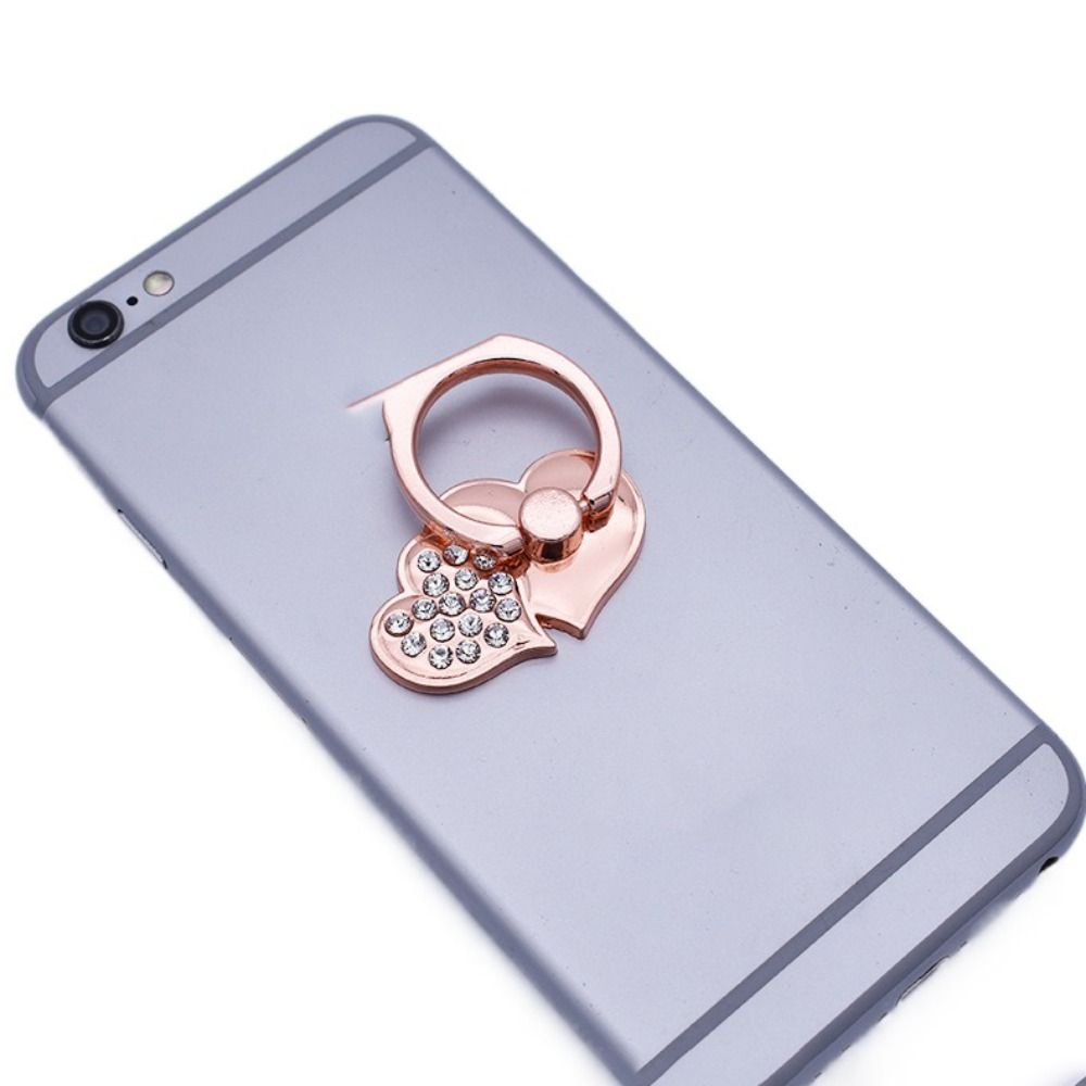 Universal Finger Ring Buckle Heart-shaped Diamond High Quality Back Sticker Phone Holder
