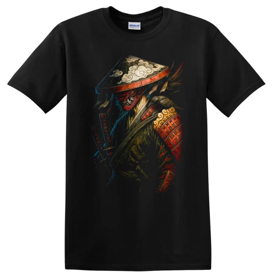 Japanese Samurai Warrior T Shirt Cool Graphic Design Tee Art Style