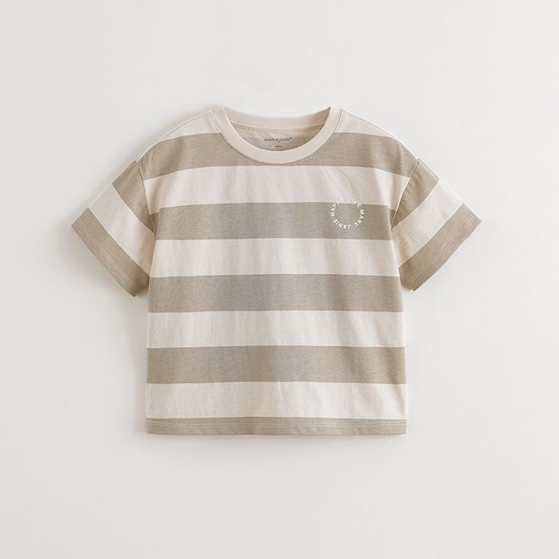 Mark Jenny Boys' American Casual Striped Short-Sleeved T-Shirt Kidsren's Top 2026 Summer New Style 550629