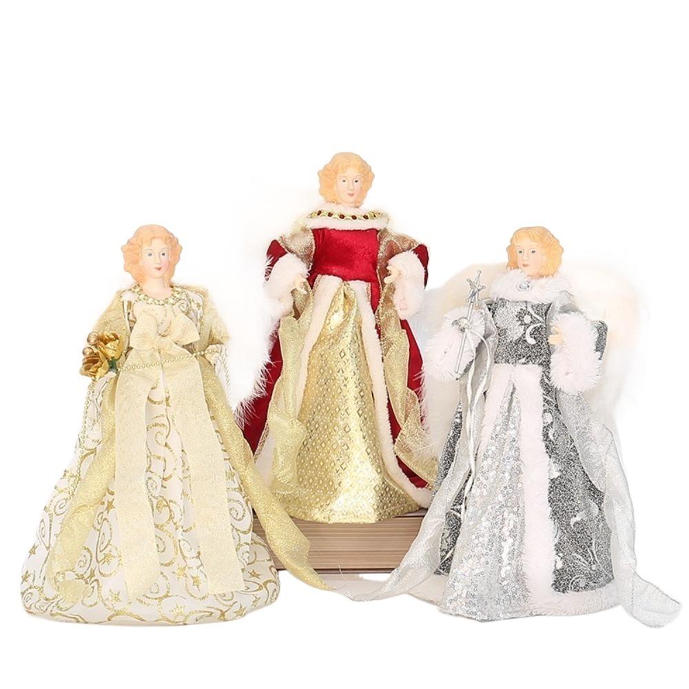 Плюшевые Крылья Верхушка для Рождественской Елки 2024 Ангел Ангел Звезда Верхушка для Елки Украшения Двор Кафе Дом