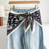 Satin Waist Triangle Scarf Belt Ethnic Style Shirt Extender Fashion Silk Scarf  Women's Fashion