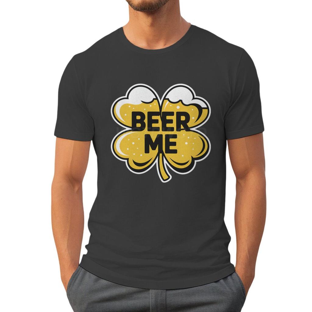 St. Paddy's Beer Me Clover Tee Festive St. Patrick's Day Drinking T-shirts for Men Irish Shirt Lucky Clover Men's Clothing