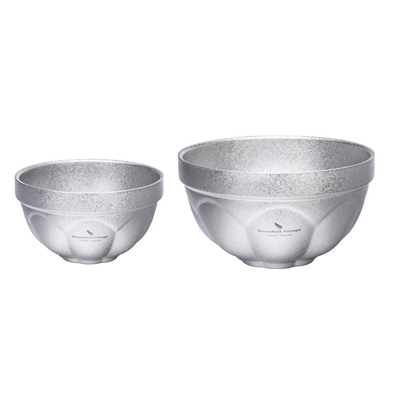 Ultra-Light Titanium Double-Wall Bowl Rice Soup Salad Oatmeal Yogurt Outdoor Camping Home Use