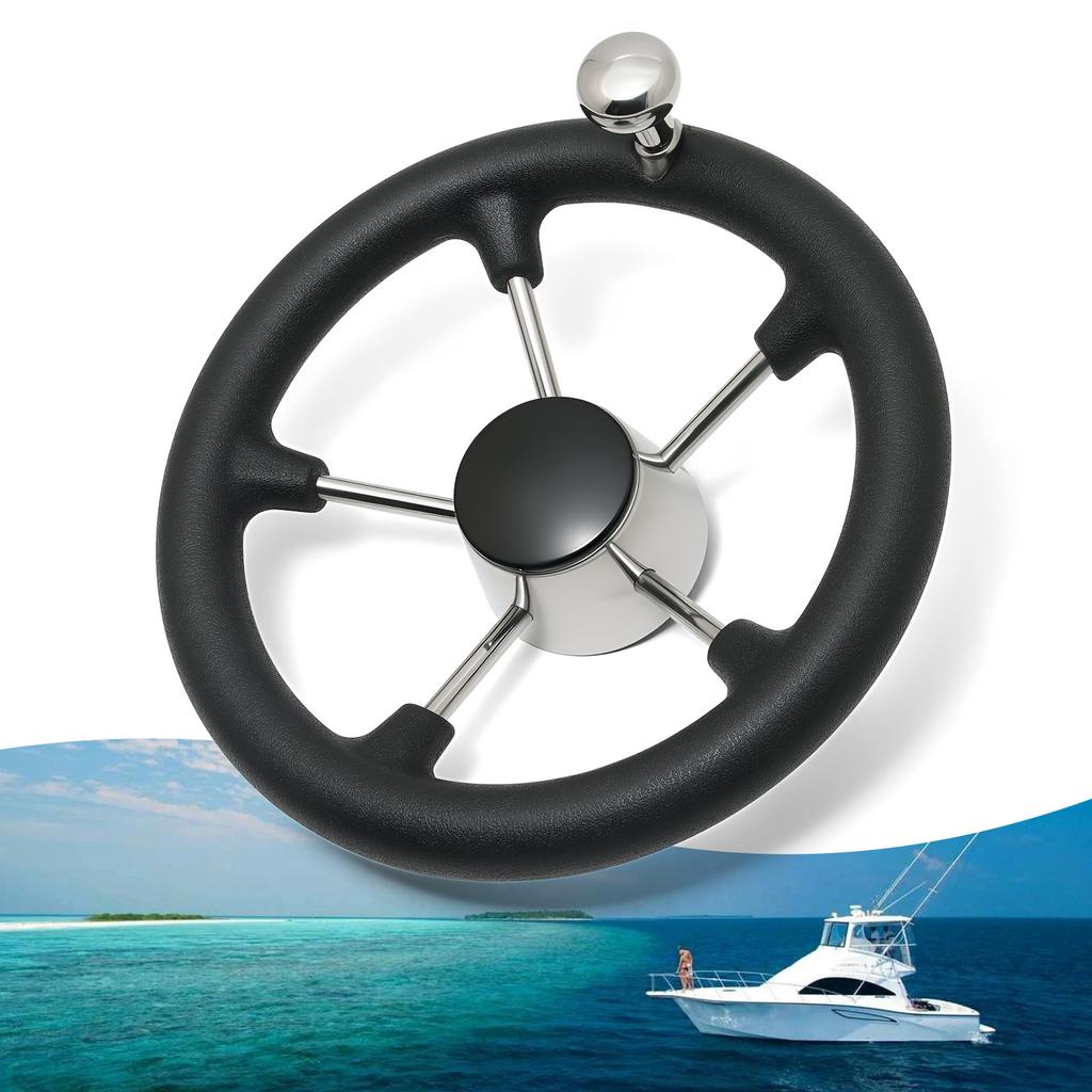 Лодка Яхты Аксессуары Морской 11 Дюймов 300 ММ нержавеющая сталь Рулевое Колесо С Черным Поролоном или Без Поролона Судовое Рулевое Колесо