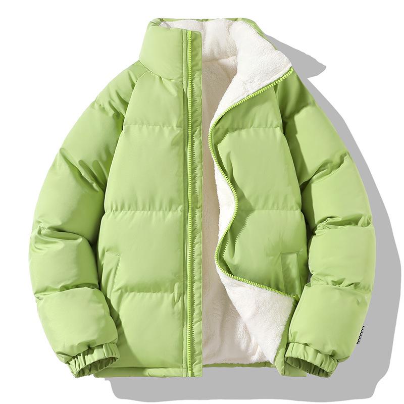 Мужское зимнее пальто из овечьей шерсти с бархатной подкладкой - High Street Fashion, свободный крой, теплая хлопковая куртка