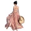 Женские летние темпераментные висячие шеи с открытой спиной, праздничные пляжные длинные свободные платья