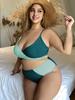 Women's Large Size Colorful Straps Bikini Summer Beach Collision Swimsuit Sports Beach Plus Size Swimsuit Sets