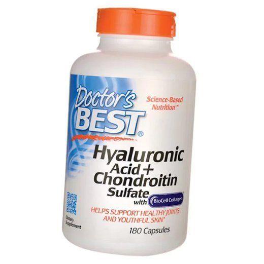 Гиалуроновая кислота с Хондроитином Сульфат, Hyaluronic Acid with Chondroitin Sulfate, Doctor's Best  60капс (68327004)