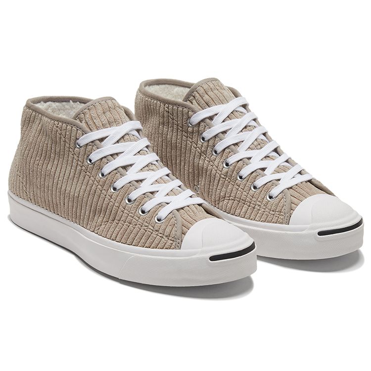 Converse Вельветовые кроссовки унисекс Jack Purcell Mid Khaki Brown White 169795C