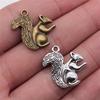 50Pcs/Bag 21x21mm Cute Little Squirrel Shaped Pendant Charm DIY Jewelry Handmade Earrings Necklace Keychain Bag Clothing Decoration Accessories