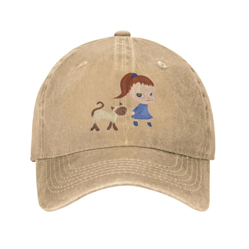 Vintage Design Nara Unisex Women Baseball Caps Yoshitomos Distressed Washed Caps Hat Retro Outdoor Running Golf Gift Snapback Hat