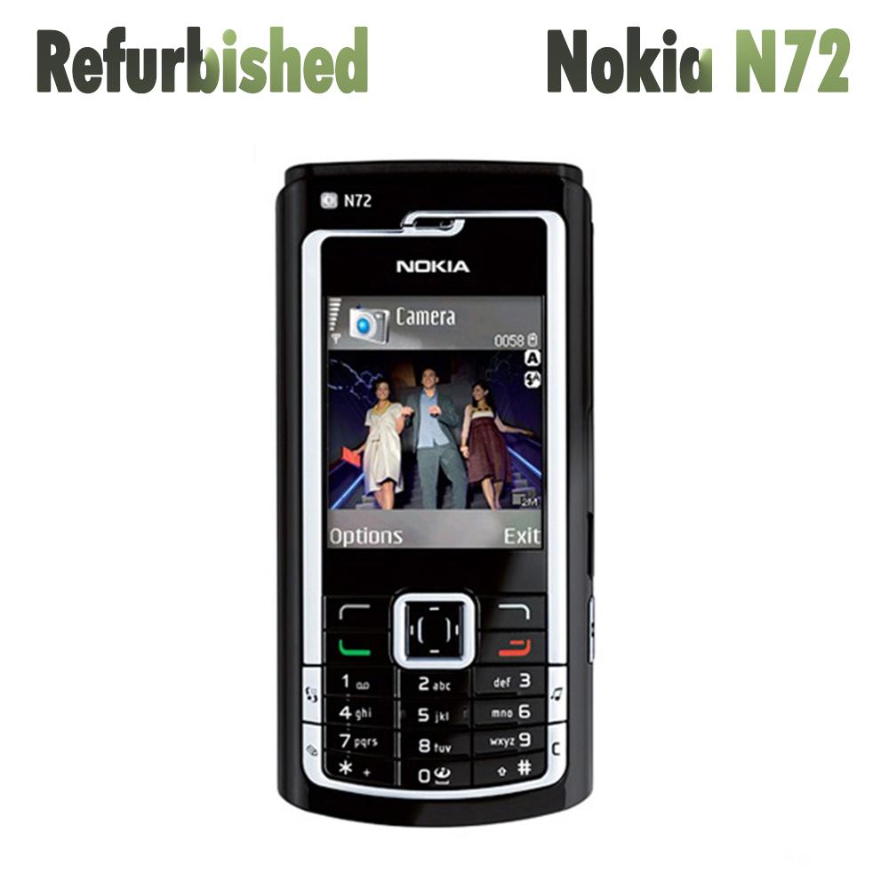 Восстановленный Оригинальный Nokia N72 2G Мобильный телефон с 1 SIM