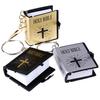 Mini English Holy Bible Keychain Religious Christian Jesus Cross Key Ring