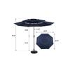 Parasol extérieur rectangulaire double face de 4,5 m avec manivelle (bleu marine) (sans pied) .