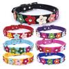 Flowers Pet Dog Collar Leash PU Leather Cat Collier Chain Neck Strap for Small Middle Large Animal Teddy Chihuahua Pug Fashion