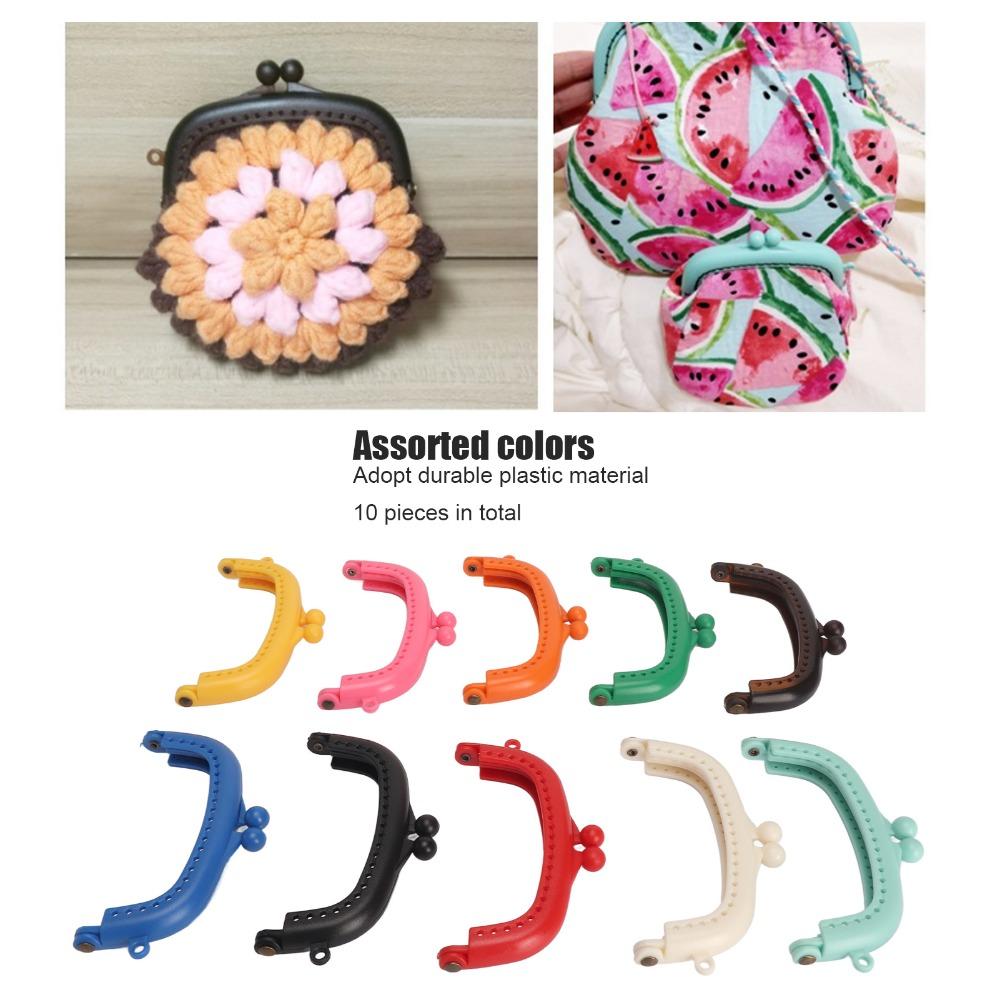 10pcs Plastic Material Purse Clasp Frame Light Weight Coin Purse Frame Kiss Clasp Lock Bag Making