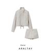 Araltay New Arrival Fashion Style Women's Clothing Fashion All-Match Minimalist Polka Dot Stand Collar Outwear Casual Shorts Suit