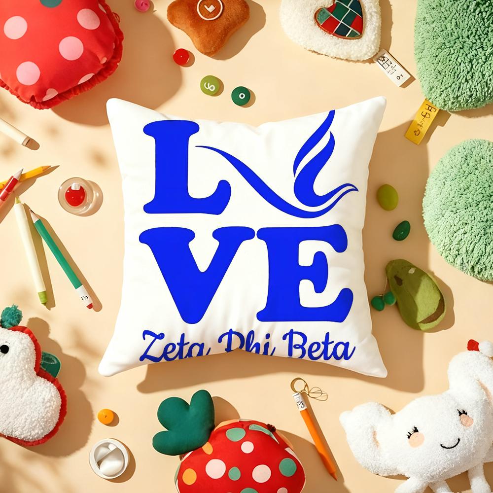 ZZeta Phi BBeta Sorority Cushion Cover Plush Fabric Soft DoubleSided Printed Sofa Warm Winter Home Gift Pillow Cover