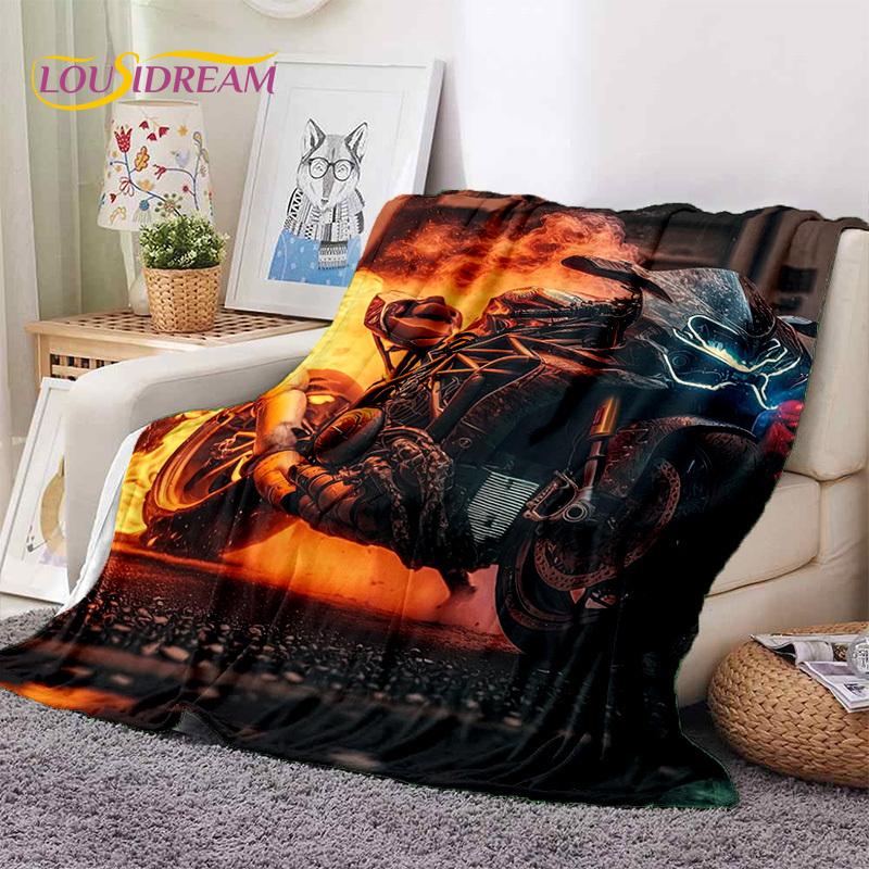 Motocross Motorcycle Soft Blankets,Keep Warm Throw Blanket Comfortable Blanket for Picnic Beds Sofa Home Bedroom Hiking Gift