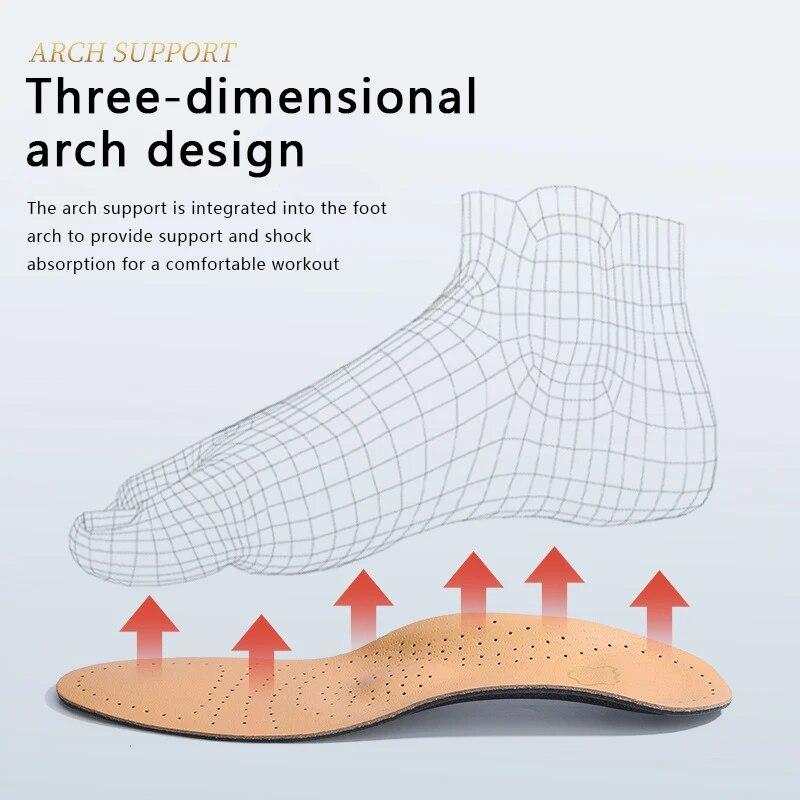Кожаные ортопедические стельки, поддерживающая арку, стелька для плоскостопия, подошвенный фасциит, подушечки для обуви, качественная кожа, дезодорирующая подошва для обуви, 1 пара