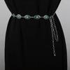 Bohemian Style Oval Turquoise Waist Chain Retro Decoration Belts For Women Girls  Versatile Dress Coat Carved Accessories