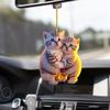 Креативный акриловый плоский 2D милый кулон в виде кошки, подвеска для салона автомобиля, украшение для зеркала заднего вида, украшение для автомобиля