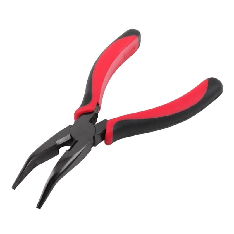 Angle Jaw Pliers 8 Inch, Manual Hand Tool for Hardware, Electrician, Stripping, Curved Nose Pliers, Multi-Purpose Tool