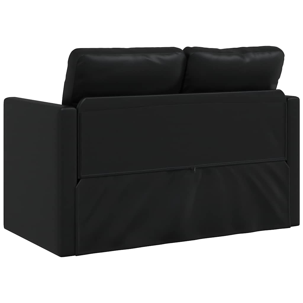 Floor Sofa with Sleeping Function Black 112x174x55 cm Artificial Leather
