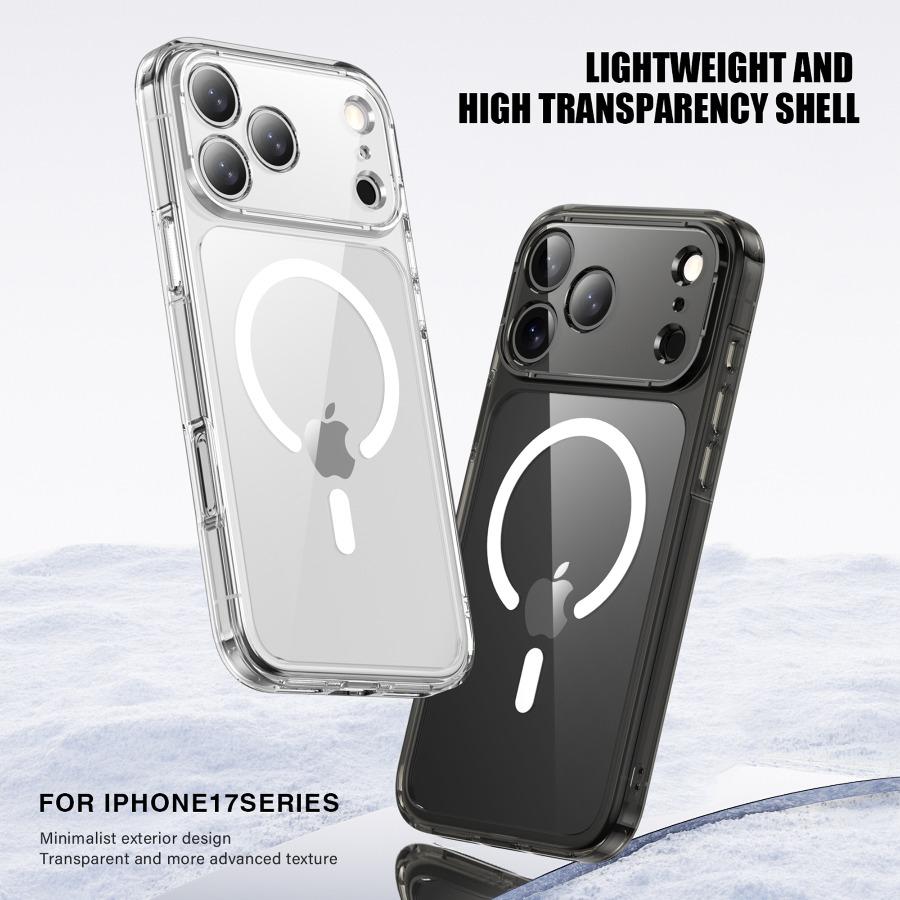 Luxury Magnetic Original Clear For Magsafe Case For iPhone 17 16 15 14 13 12 11 Pro Max Funda Wireless Charging Shockproof Cover