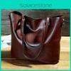 Fashion Retro Women Solid Colours Leather Tote Bag Large Waterproof Capacity