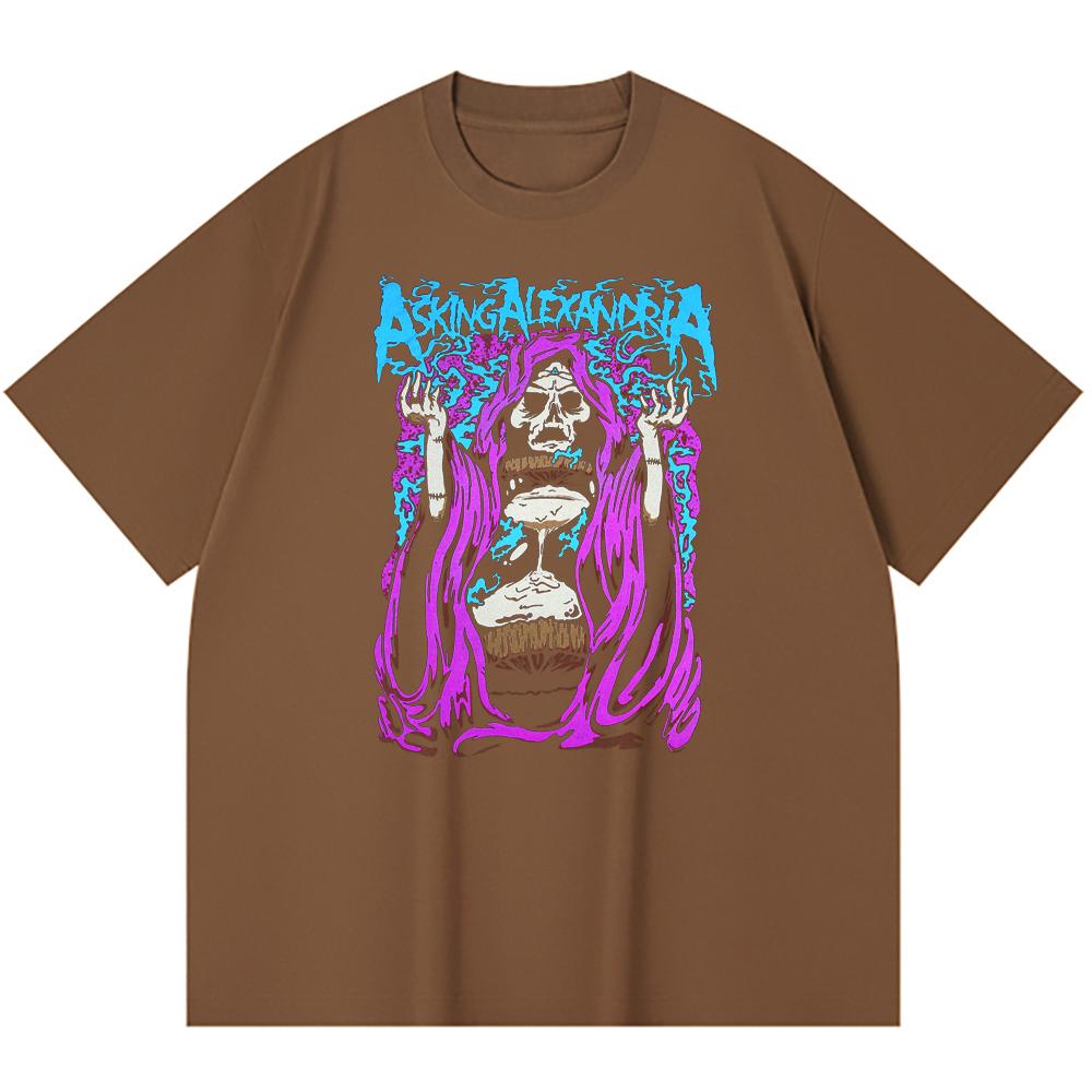 Хлопковая футболка плотностью 230 г/м² 100% Хлопок Heavy Metal Футболка с принтом рок-группы Популярная музыка Унисекс Тяжелая хлопковая футболка