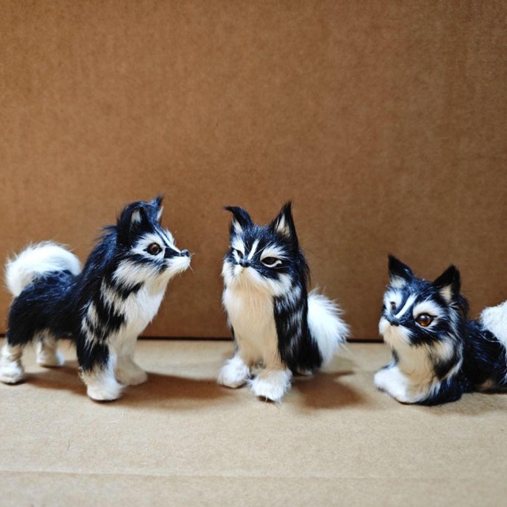 Белый и черный плюшевый волк-собака кукла привлекательные глаза собака мягкая плюшевая кукла домашний декор