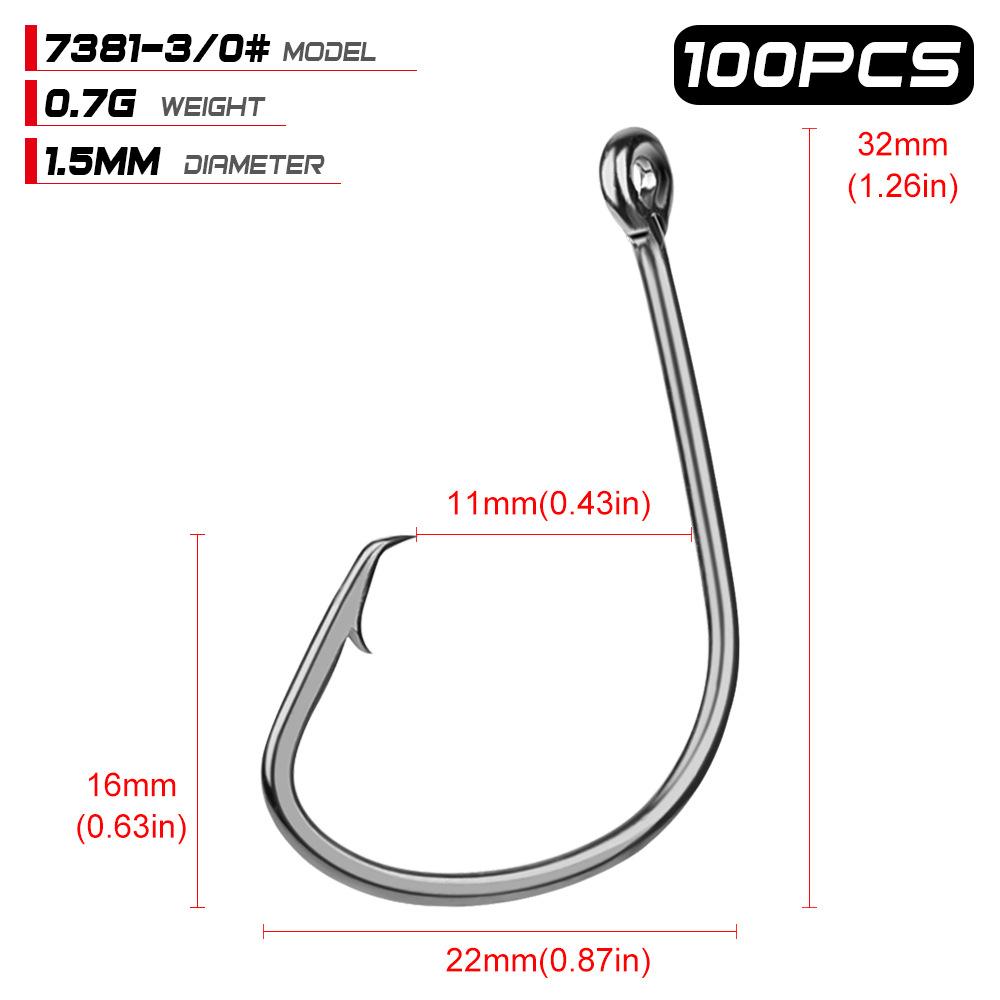 Качественный рыболовный крючок-осьминог с крючком-бородкой, свободный одинарный крючок, 100 шт./упак.