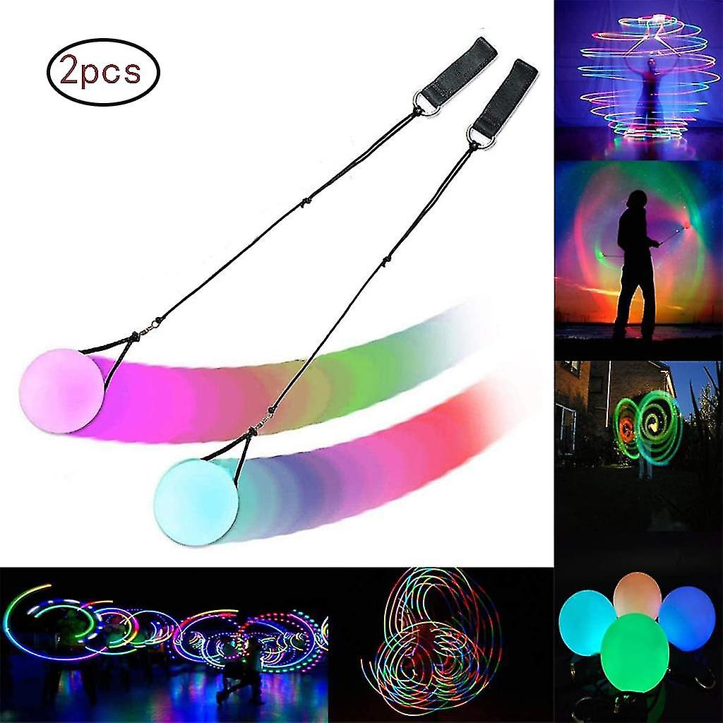 Noctilucent Poi Led Multicolored Light Poi With Firetobag