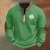 Men's St. Patrick's Day Vintage Casual Zip Sweatshirt Outdoor Casual Top