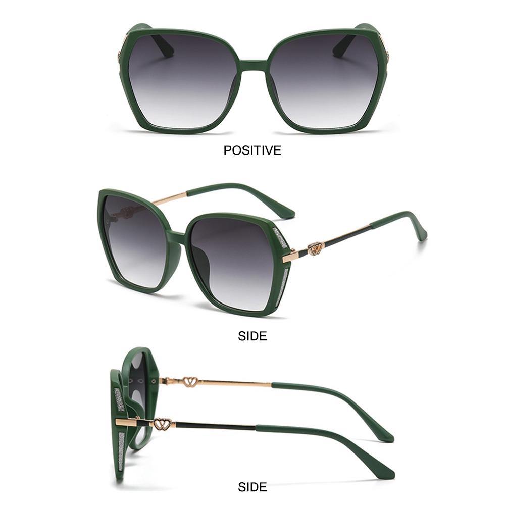 Trendy UV Protection Women's Rhinestone Shades Oversized Street Shooting Large Frame Sunglasses Gradient Eyewear