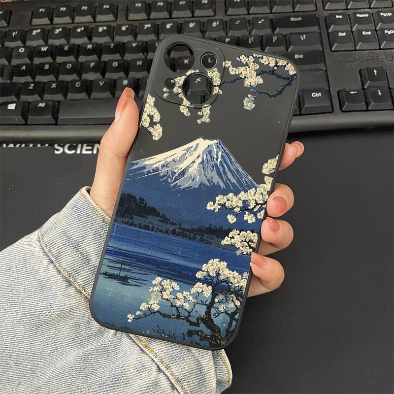 Японский Пейзаж Горы Фудзи Чехол для Телефона для IPhone 16 14 13 12 11 15 Pro Max Mini XR XS X 15 14 7 8 Plus SE2 Силиконовая Задняя Крышка