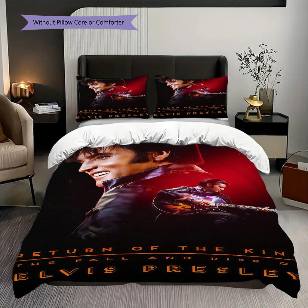 Elvis Presley Live Madison Square Garden Threepiece Set 1 Duvet Cover 2 Pillowcase Without Core Soft And Comfortable