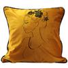 [A3187] - Бархатная подушка «Будуар», золотистая. (пучок) - 40x40см