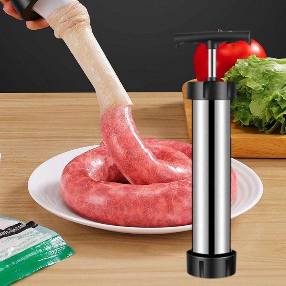 Widened Tube Sausage Filler Stainless Steel Sausage Stuffer Meat Tool Sausage Maker Home