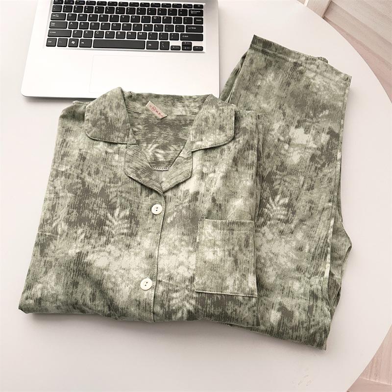 Пижамы Ink женские модели весна и осень длинные рукава длинные брюки свободные Senior Sense пижамы домашний комплект